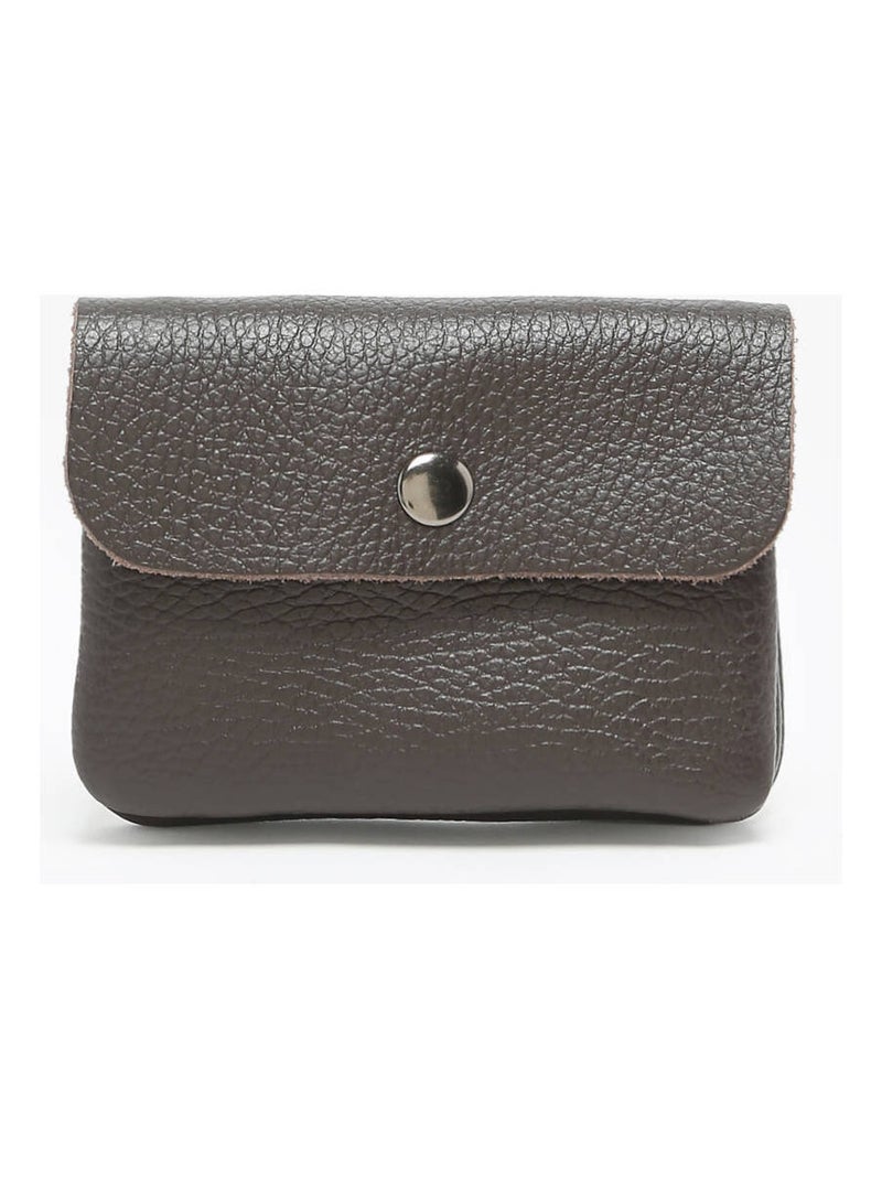 Porte-monnaie Cuir Milano Cuir De Vachette Noir Rouge Noir - Kiabi
