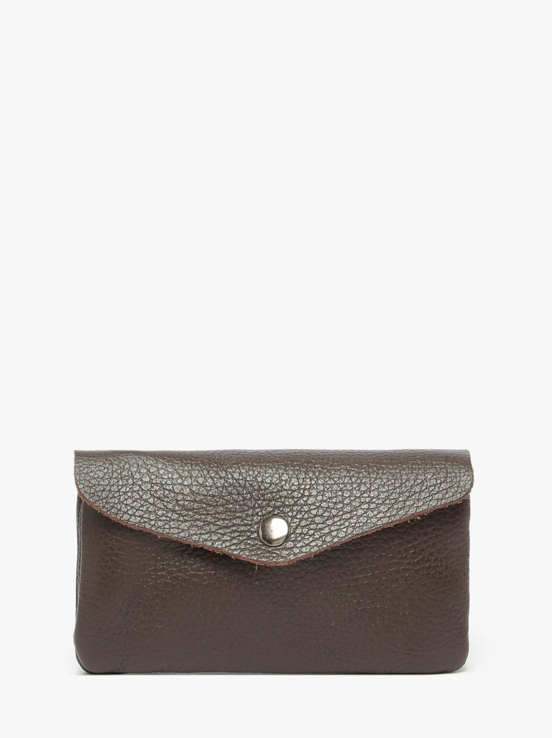 Porte-monnaie Cuir Milano Cuir De Vachette Noir Rouge Noir - Kiabi