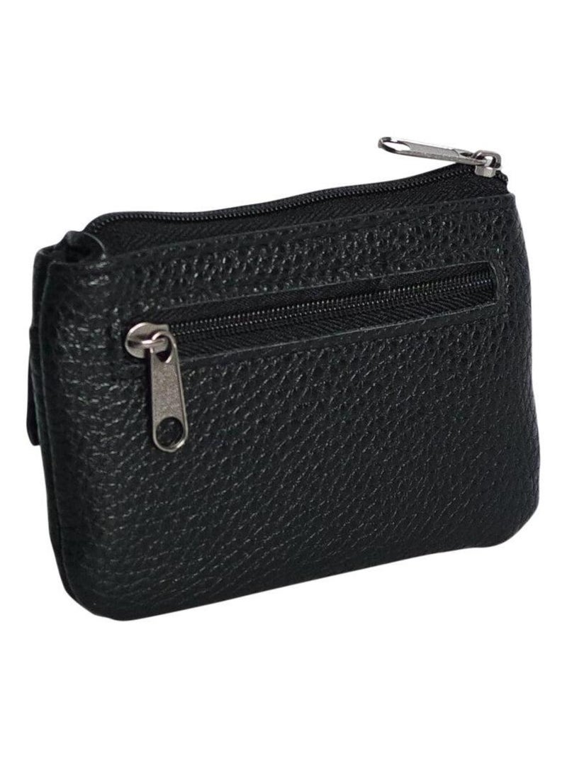 Porte-monnaie cuir ZANTE Noir - Kiabi
