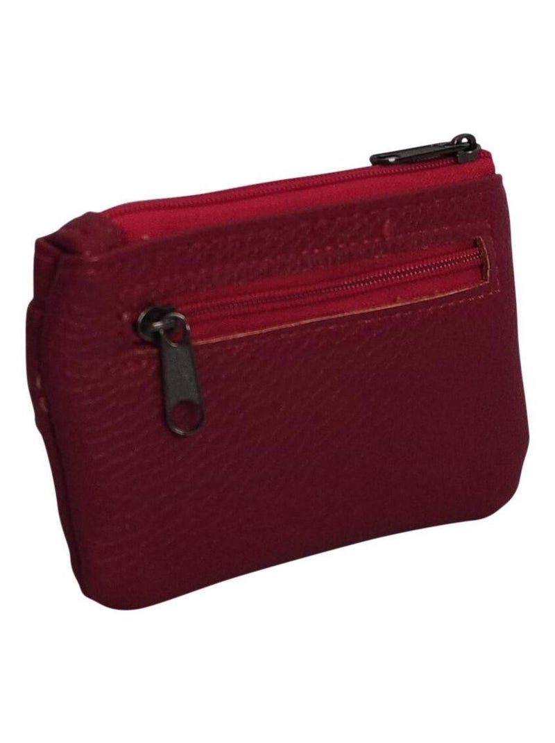 Porte-monnaie cuir ZANTE Rouge - Kiabi