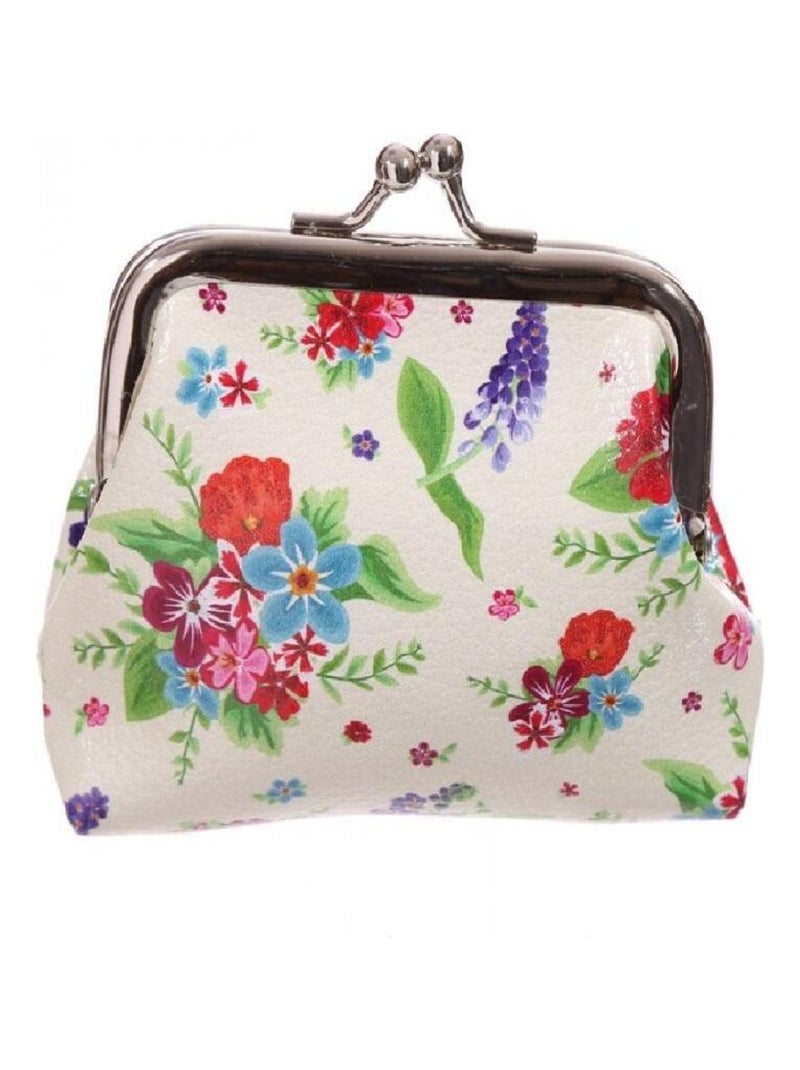 Porte-monnaie Design Jardin Botanique Fleurs Rose - Kiabi