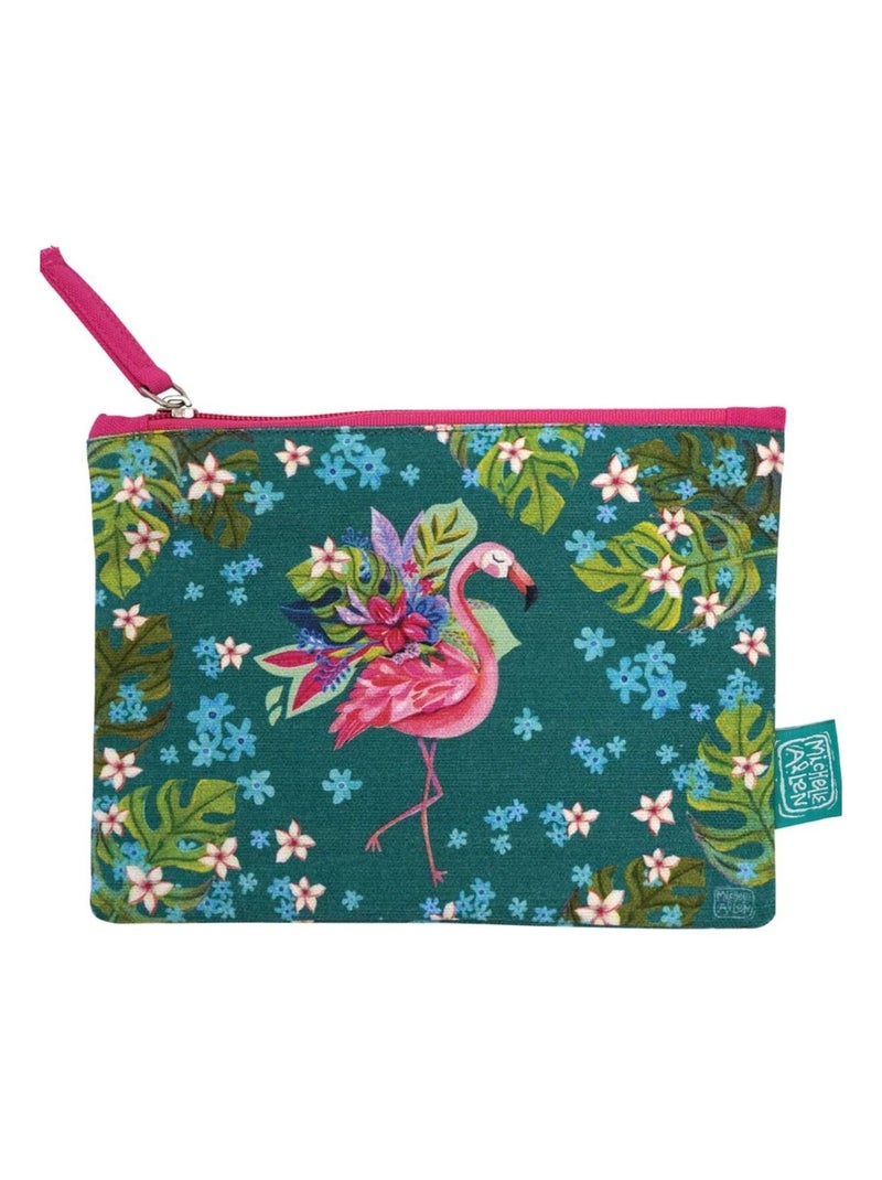 Porte monnaie en coton décoré Allen Vert - Kiabi