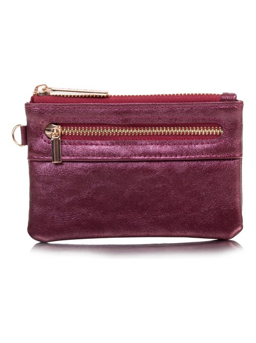Porte-monnaie femme zippé rouge Isotoner - Kiabi