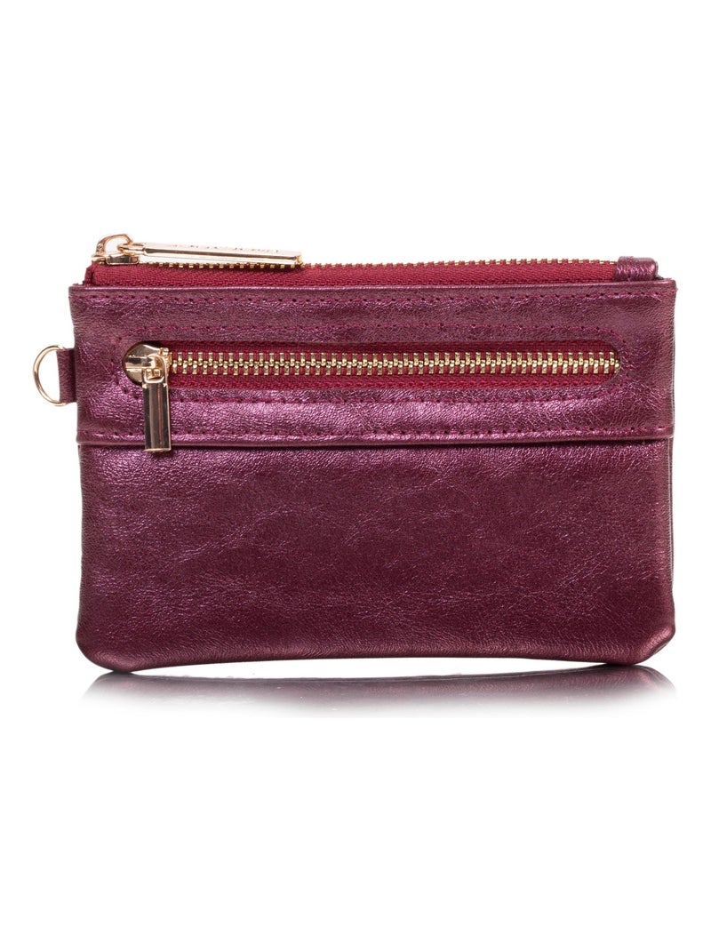 Porte-monnaie femme zippé rouge Isotoner Rouge tomate - Kiabi