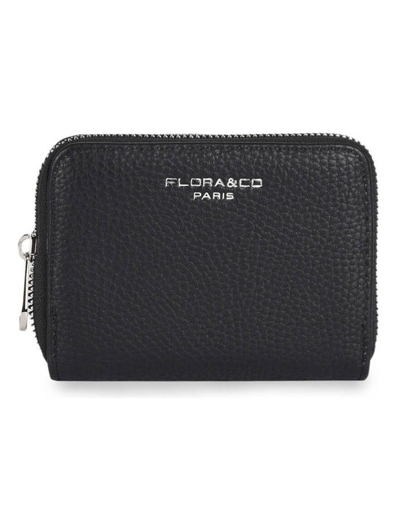 Porte-monnaie Grained Miniprix Toile Enduite Noir Noir - Kiabi