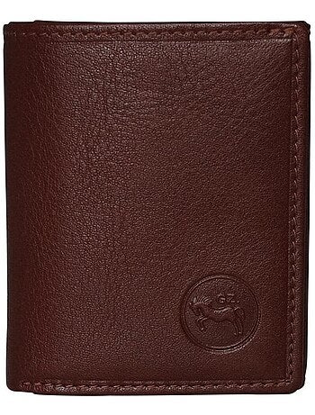 Porte-monnaie homme cuir boutonné avec Protection RFID