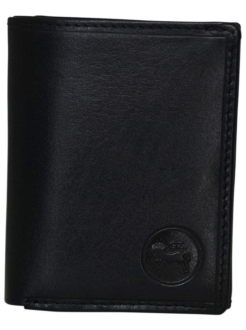 Porte-monnaie homme cuir boutonné avec Protection RFID Noir - Kiabi