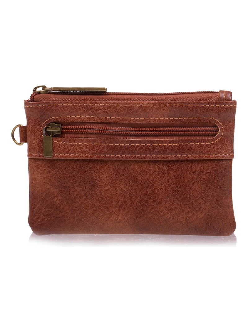 Porte-monnaie homme zippé camel Isotoner Camel - Kiabi