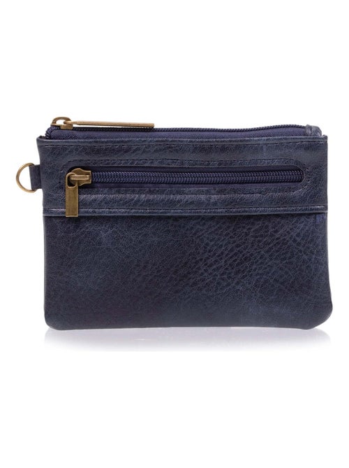 Porte-monnaie homme zippé marine Isotoner - Kiabi