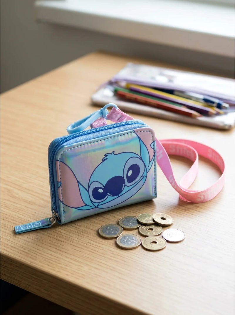 Porte-monnaie irisé stitch disney Bleu - Kiabi