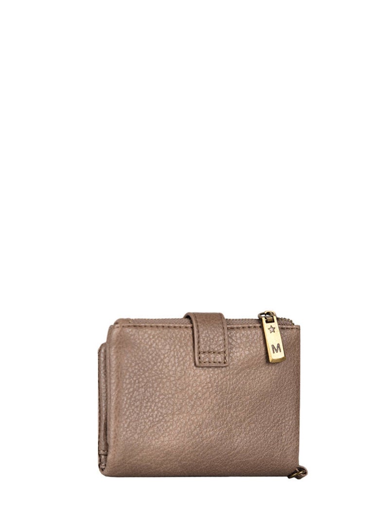 Porte-monnaie Miniprix Toile Enduite Taupe - Kiabi