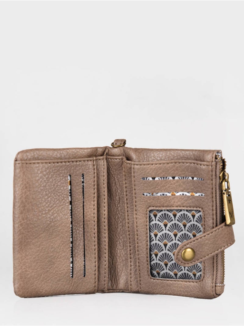 Porte-monnaie Miniprix Toile Enduite Taupe - Kiabi