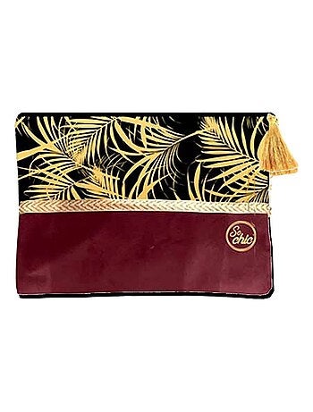 Porte monnaie noir et bordeaux