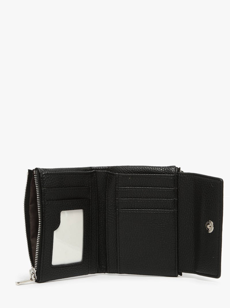 Porte-monnaie Porte-cartes Miniprix Toile Enduite Noir Noir - Kiabi