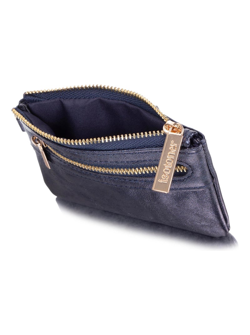 Porte-monnaie protection rfid anti-piratage de carte femme Isotoner Bleu marine - Kiabi