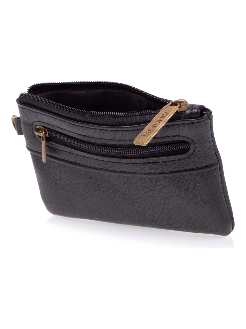 Porte-monnaie protection rfid anti-piratage de carte homme Isotoner Noir - Kiabi