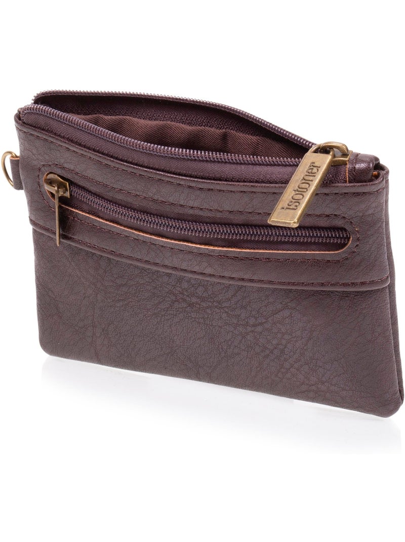 Porte-monnaie protection rfid anti-piratage de carte homme Marron - Kiabi