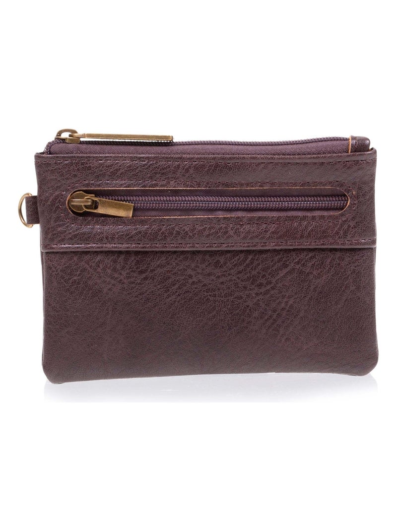 Porte-monnaie protection rfid anti-piratage de carte Marron - Kiabi