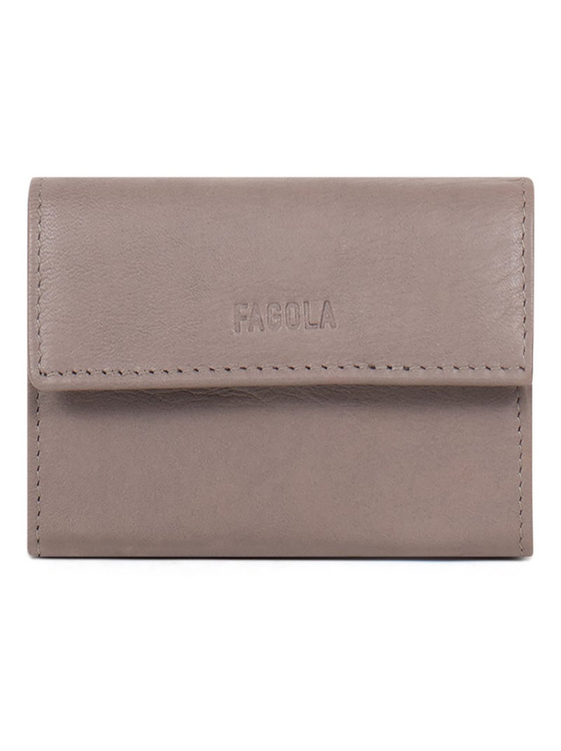 Porte-monnaie RFID Cuir FAGOLA Gris foncé - Kiabi