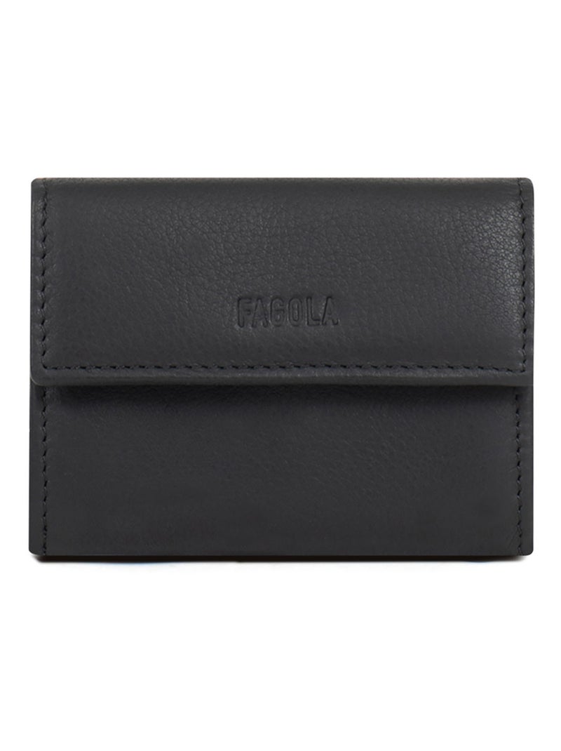 Porte-monnaie RFID Cuir FAGOLA Noir - Kiabi