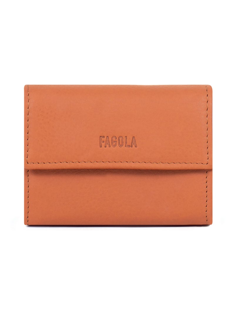 Porte-monnaie RFID Cuir FAGOLA Orange mandarine - Kiabi