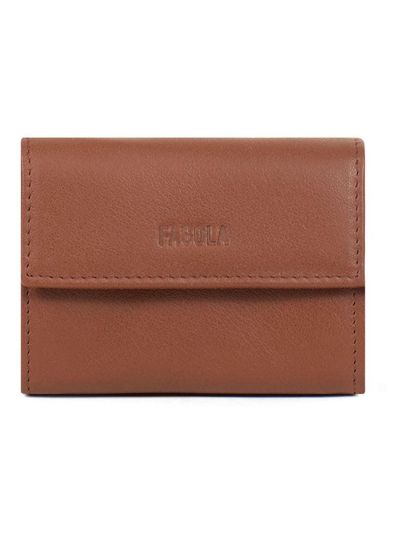 Porte-monnaie RFID Cuir FAGOLA Terracotta - Kiabi