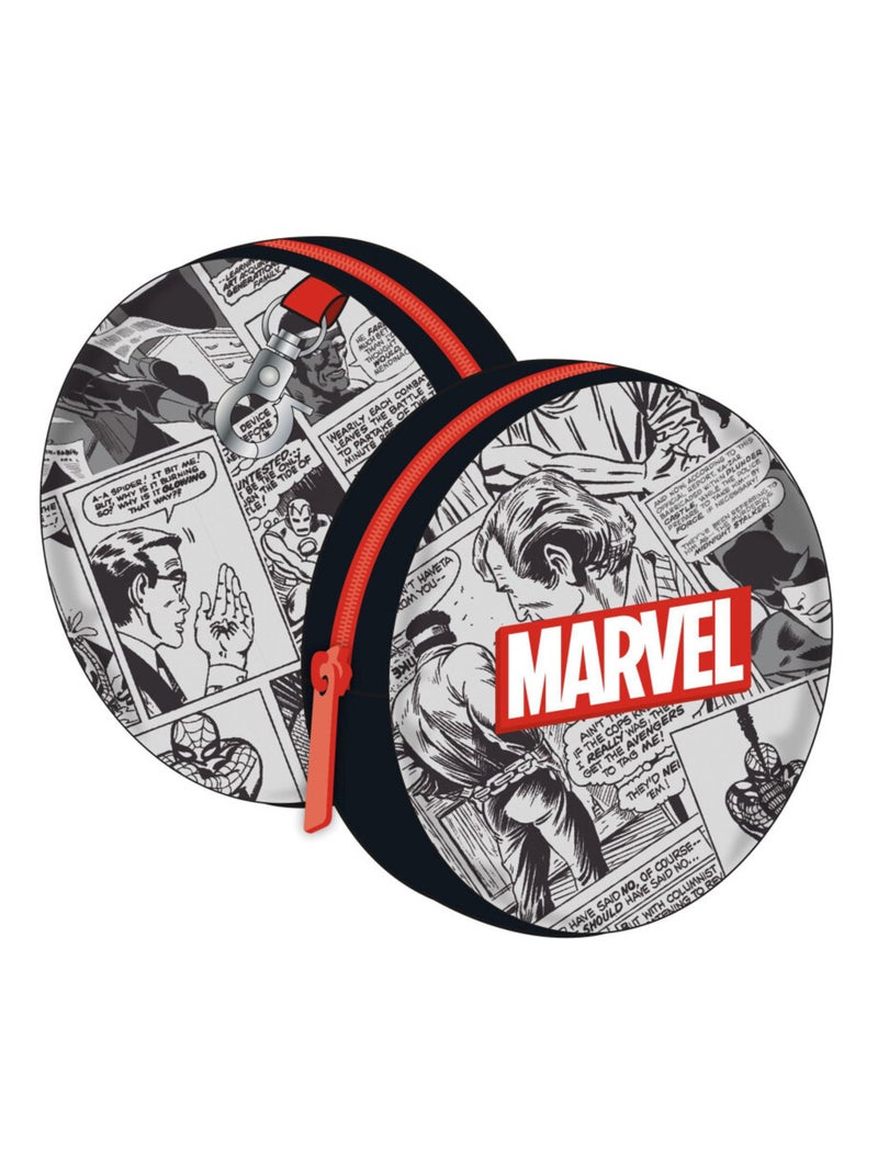 Porte Monnaie Rond - Marvel - 9x9x2 cm Gris - Kiabi
