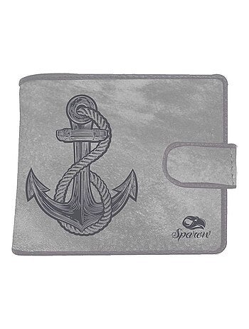 Porte-monnaie simili cuir - Ancre marine