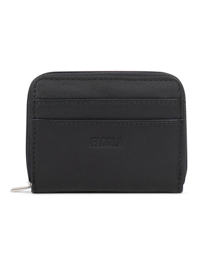 Porte-monnaie Stop RFID Cuir Émy Noir - Kiabi