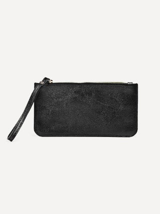 Porte-monnaie zippé cuir métallisé
