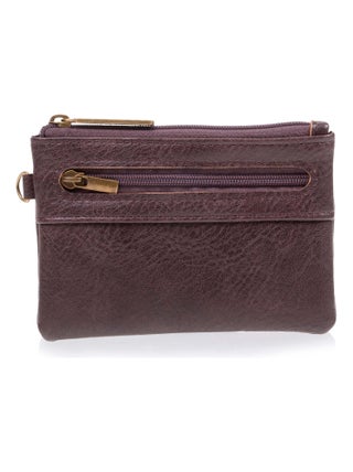 Porte-monnaie zippé homme marron Isotoner