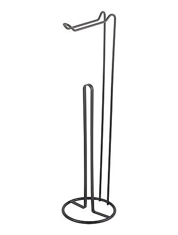 Porte-papier toilette avec réserve en métal