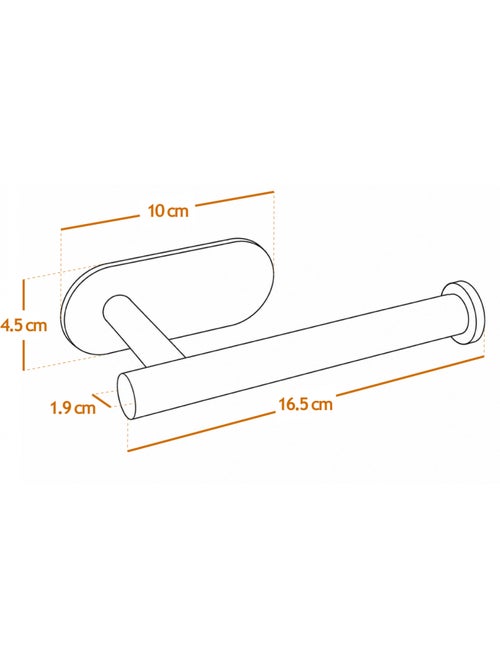 Porte papier wc adhésif mural pour salle de bain ou toilettes, sans perçage - vivezen - Kiabi