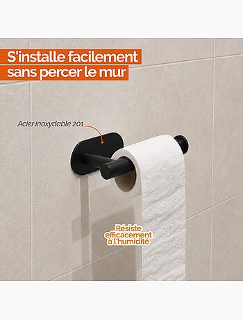 Porte papier wc adhésif mural pour salle de bain ou toilettes, sans perçage - vivezen