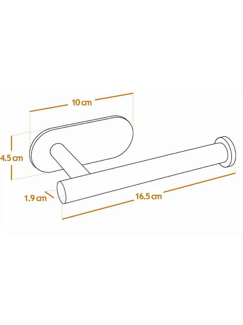 Porte papier wc adhésif mural pour salle de bain ou toilettes, sans perçage - vivezen Noir - Kiabi
