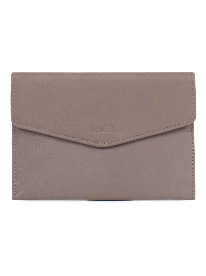 Porte-papiers - Stop RFID - Cuir - FAGOLA Gris foncé - Kiabi