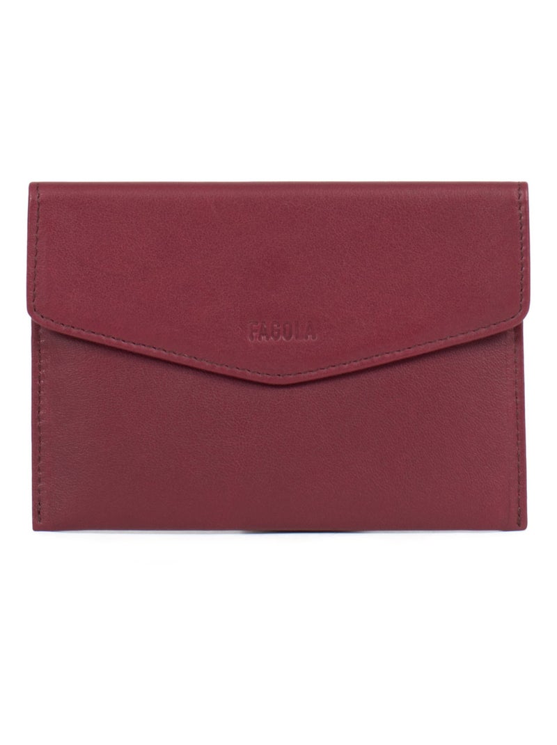 Porte-papiers - Stop RFID - Cuir - FAGOLA Noir Bordeaux - Kiabi