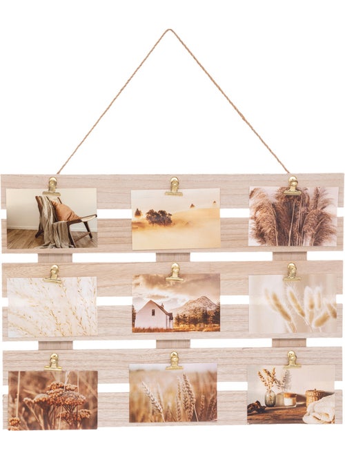 Porte-photo en bois et jute CAGETTE - Kiabi Porte-photo en bois et jute CAGETTE - Kiabi
