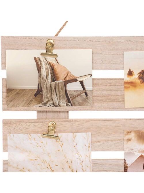 Porte-photo en bois et jute CAGETTE - Kiabi