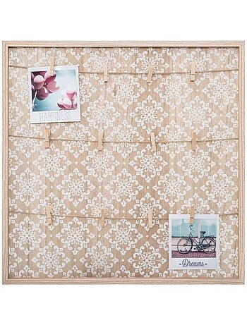 Porte photos corde effet bois Ethnique