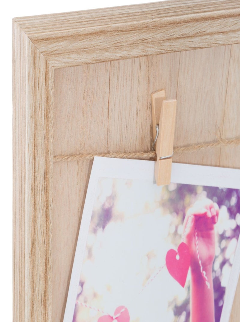 Porte photos imprimé avec corde et pinces TELMA Marron - Kiabi