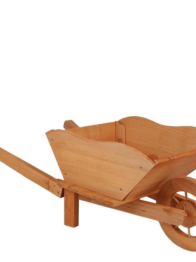 Porte plantes brouette bois naturel Beige - Kiabi