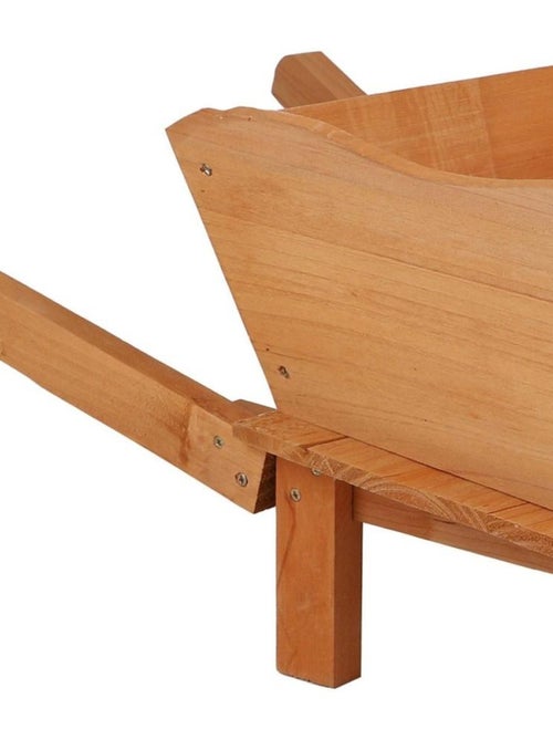 Porte plantes brouette bois naturel - Kiabi
