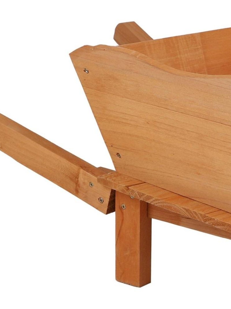 Porte plantes brouette bois naturel Beige - Kiabi