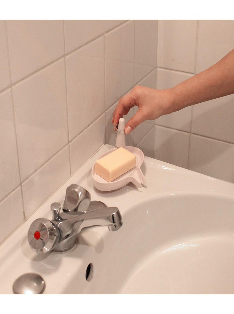 Porte Savon Blanc Avec Support Bagues Blanc - Kiabi