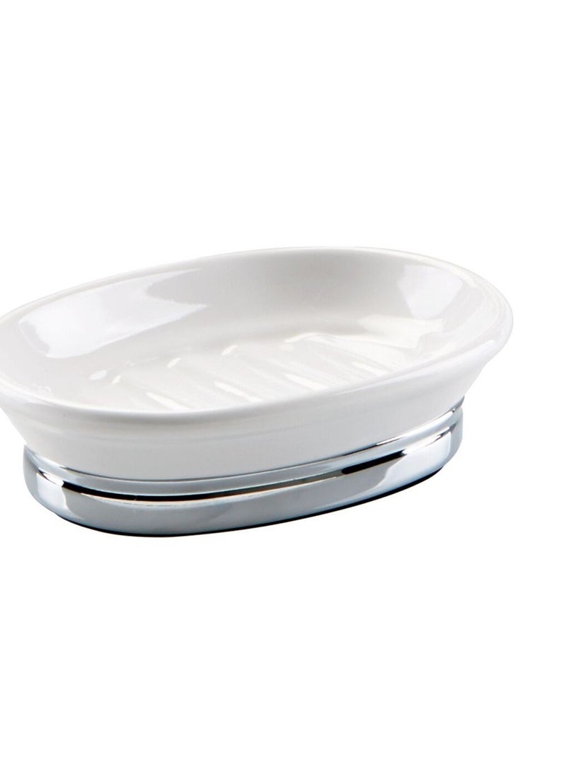 Porte-savon Blanc Chromé gris clair - Kiabi