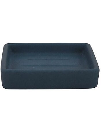 Porte savon carré en céramique bleue
