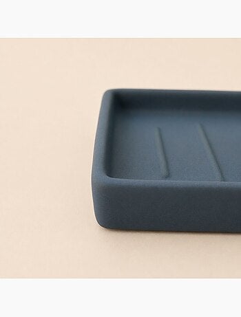 Porte savon carré en céramique bleue