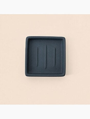 Porte savon carré en céramique bleue