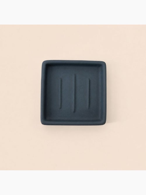 Porte savon carré en céramique bleue - Kiabi